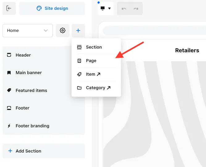 Square Online Add Page